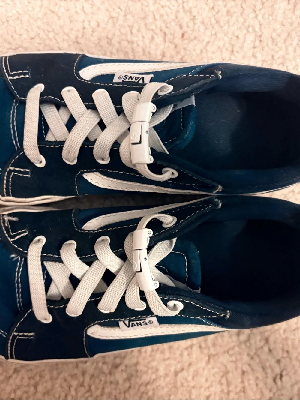Vans Kids Teal and White Low-Top Sneakers